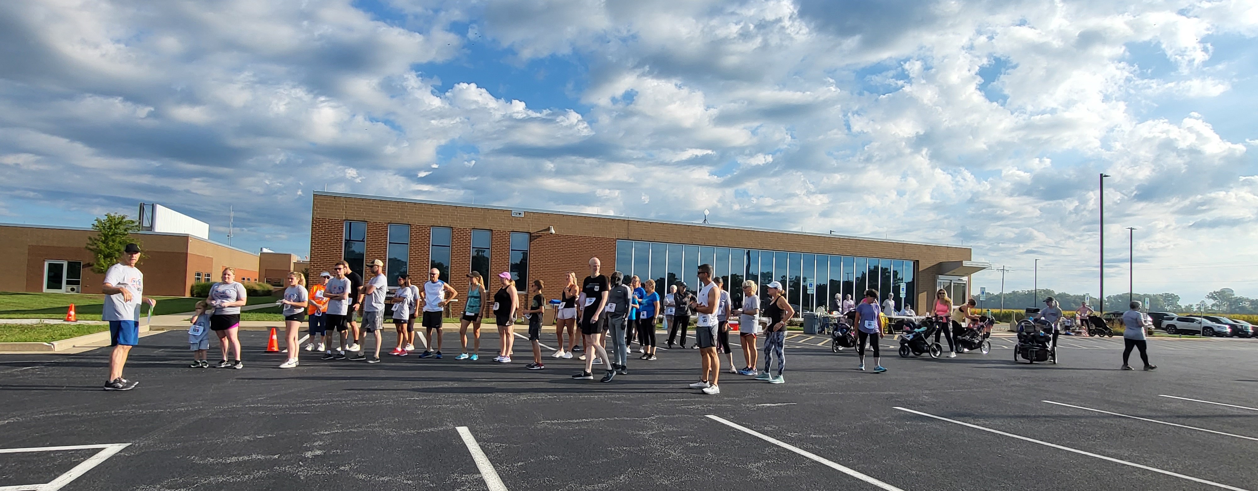 Runners gathered at the starting line for the 5k to Wellness