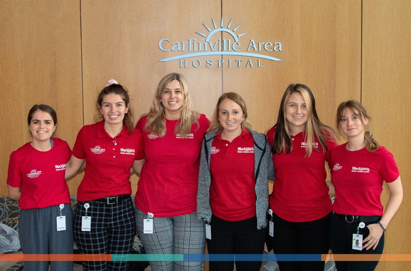 Photo of the six Blackburn students that attended rural health immersion program